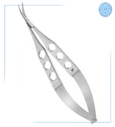 مقص كاستروفيجو منحني بلانت Castroviejo Universal Corneal Large Plate CVD blunt tip Scissors